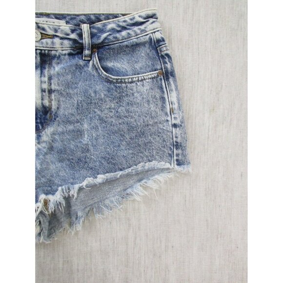 PacSun Cutoff Jean Shorts Womens Size 28 Blue Denim Pockets Flat Front High Rise - Picture 6 of 10